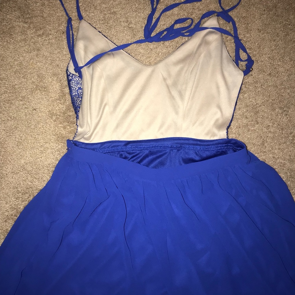 Blue Flowy Mini Dress - Picture 2 of 6